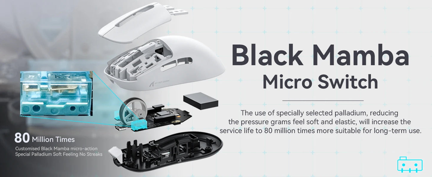 Attack Shark X3 Wireless Gaming Mouse With PAW3395 Sensor