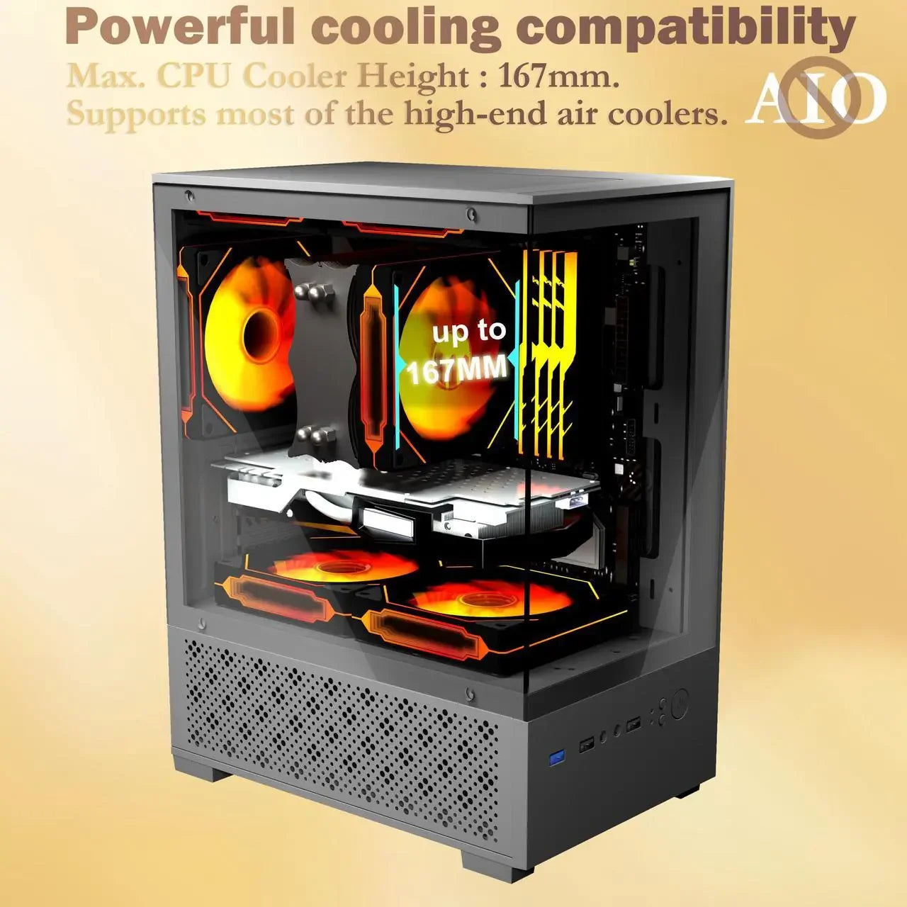 Micro ATX Case With 3x ARGB Fans And Tempered Glass