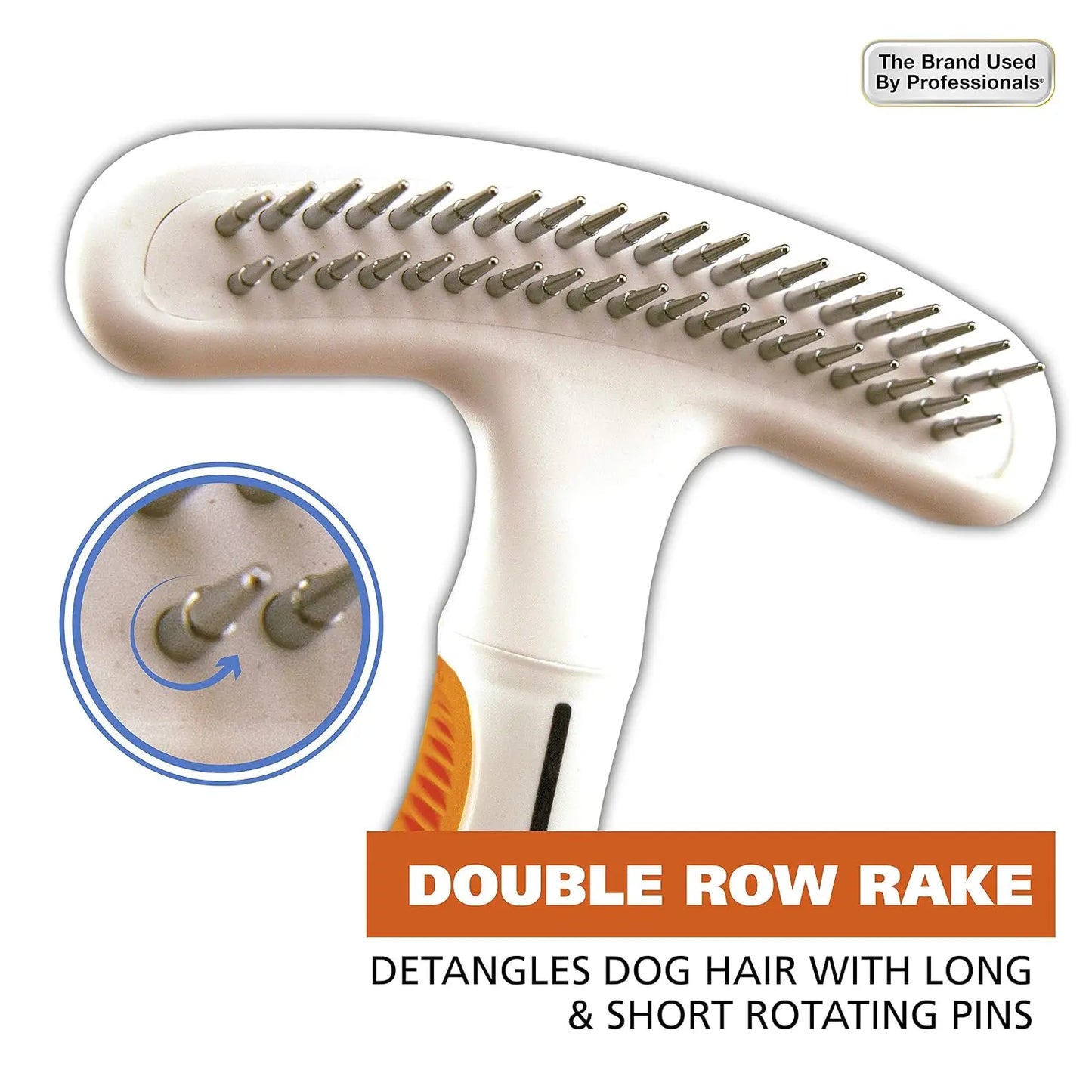 2-In-1 Pet Deshedding Rake And Detangling Blade For Dogs And Cats