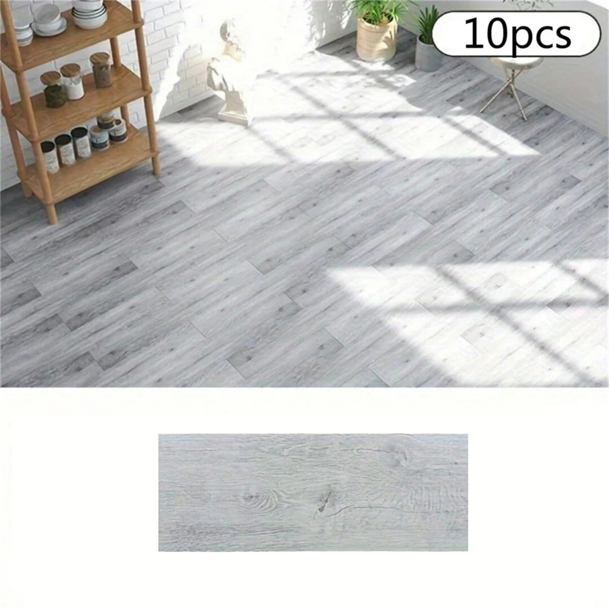 PVC Wood Grain Floor Sticker Set Self-Adhesive Waterproof