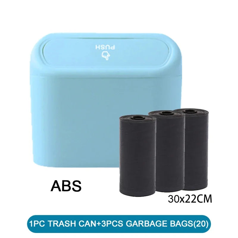 Car Trash Can With Lid Includes 60 Garbage Bags Leakproof Compact