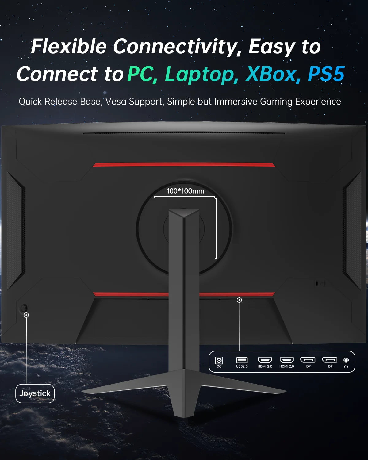 KTC Curved Gaming Monitor 180Hz 2K QHD HDR10 FreeSync GSync