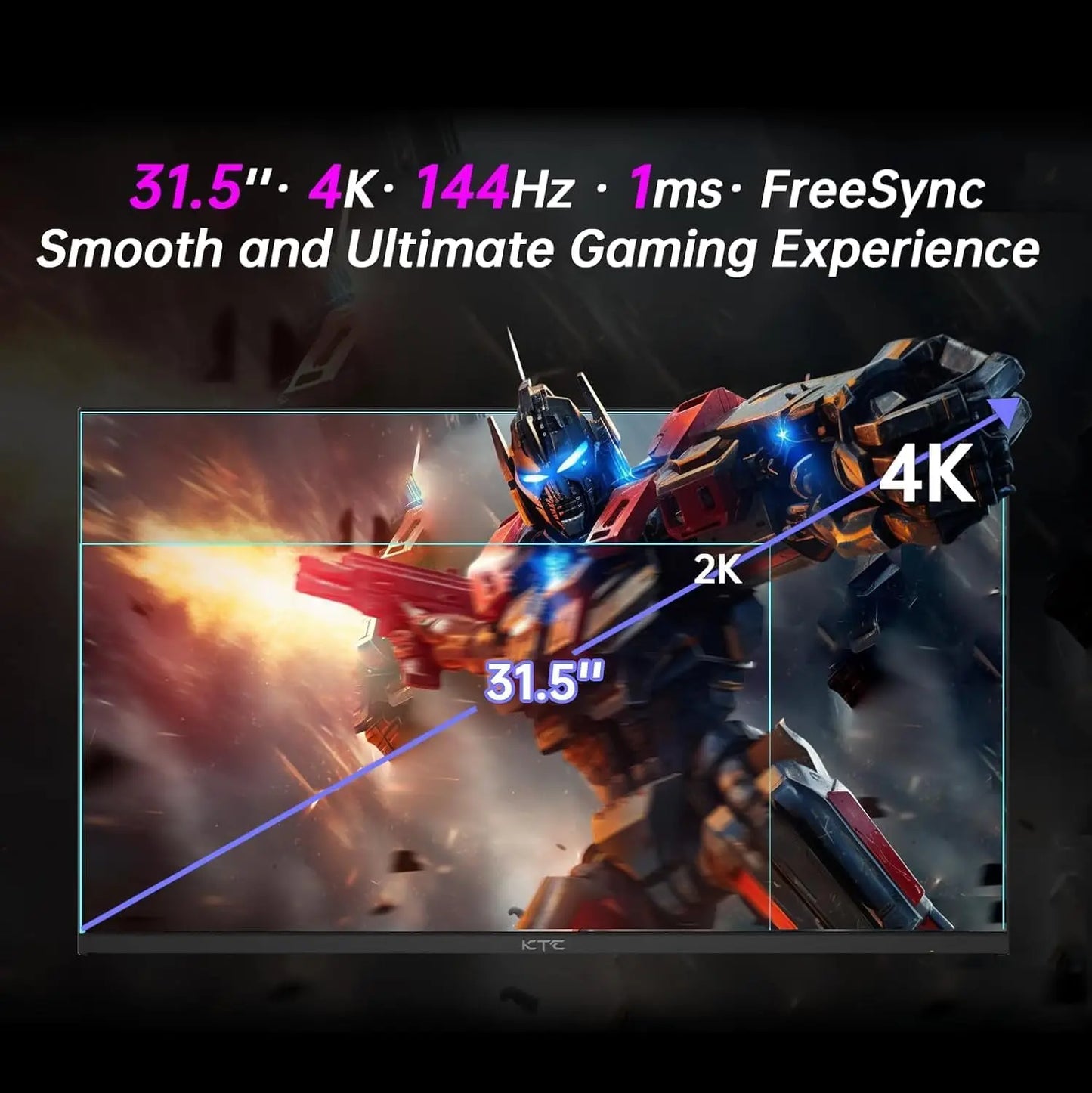 KTC 4K Gaming Monitor Fast IPS HDR1000 144Hz 1ms TypeC