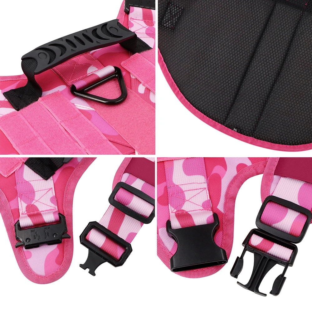 PETRAVEL Dog Harness Tactical Vest Adjustable Padded Nylon