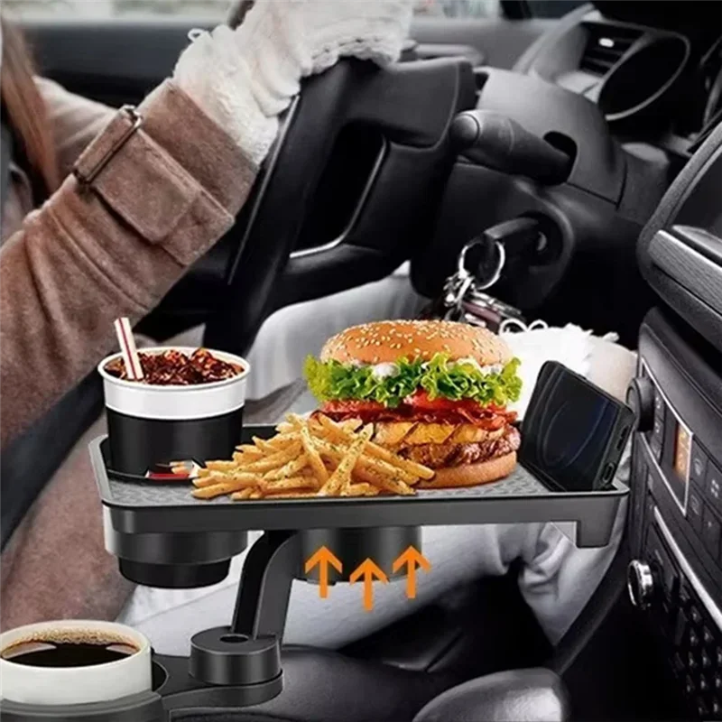 Universal Car Cup Holder Tray 360 Degree Rotating Organizer