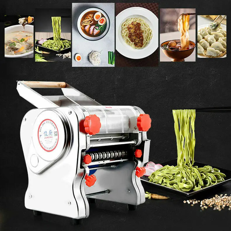 550W Electric Pasta Maker Noodle Machine Dual Knife Stainless Steel