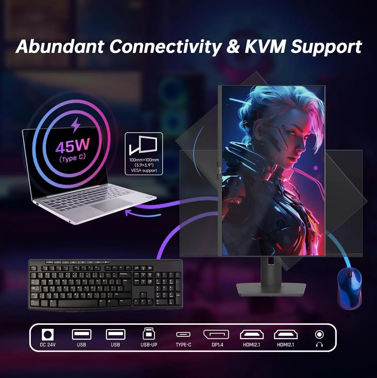 KTC 4K Gaming Monitor Fast IPS HDR1000 144Hz 1ms TypeC