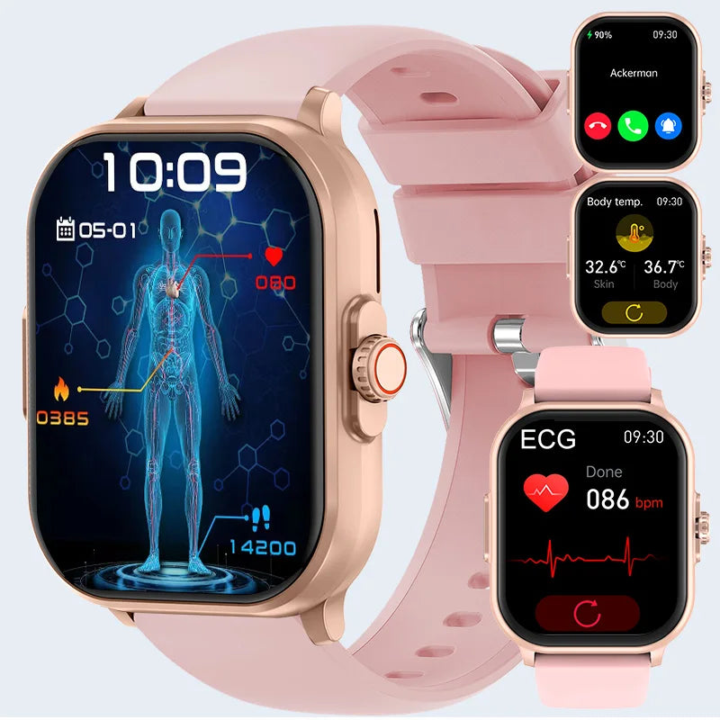 AI Health ECG PPG Smartwatch Blood Pressure Bluetooth Calling Women