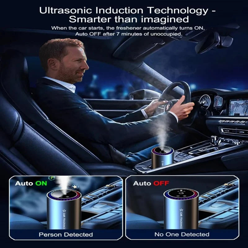 Smart Car Air Freshener With Projector Light USB Rechargeable Diffuser