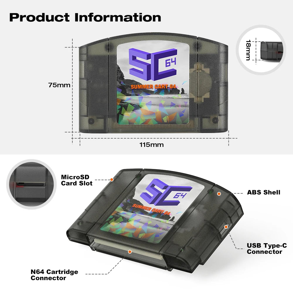 EPICJOY SC64 Open Source N64 Emulator Card