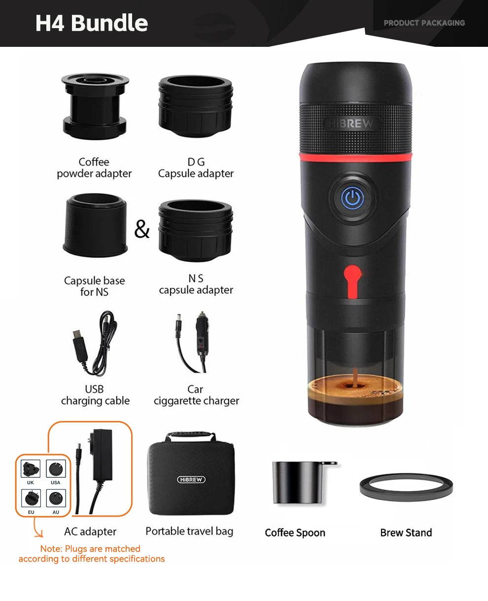 HiBREW Portable DC12V Espresso Coffee Maker For Car And Home