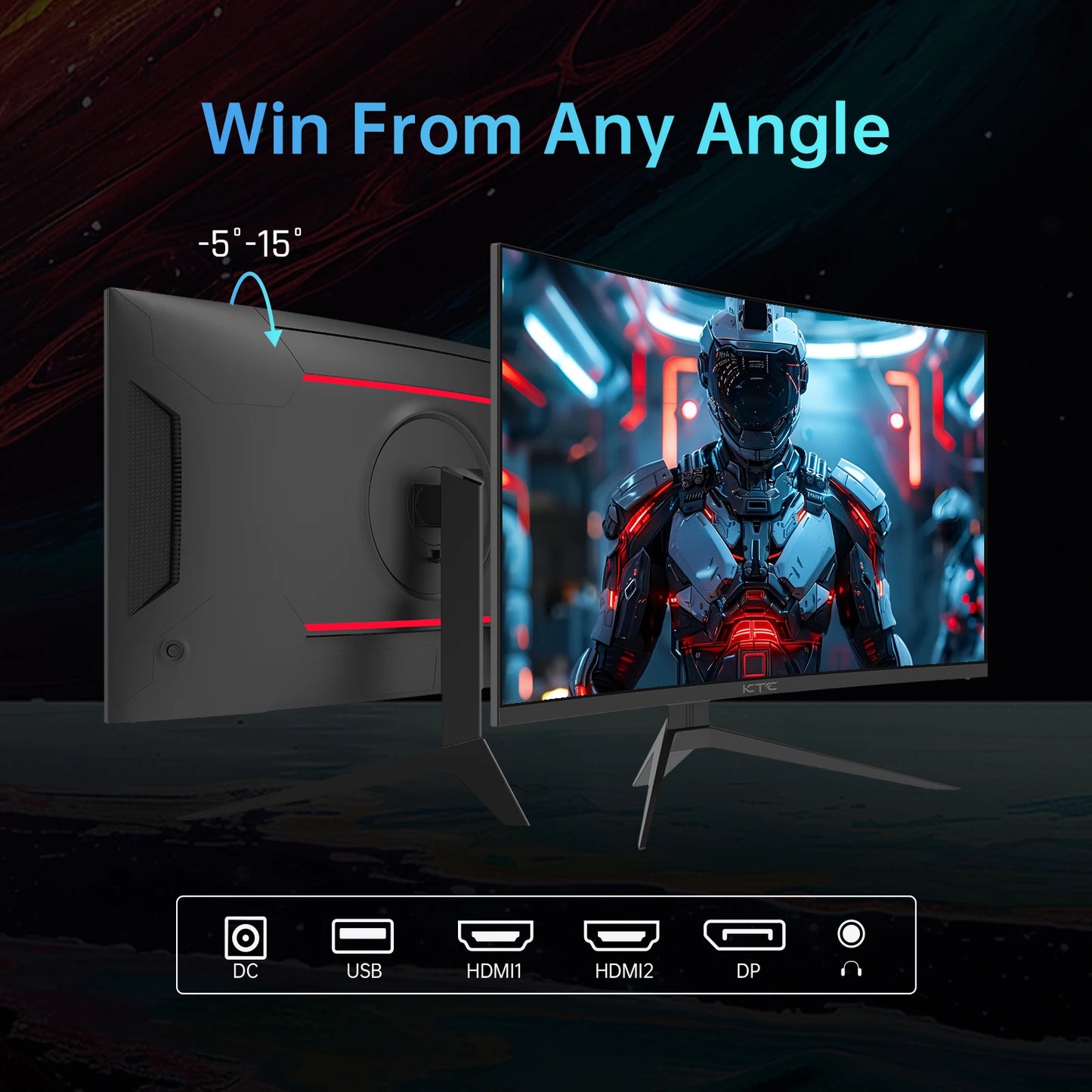 KTC Curved Gaming Monitor 240Hz HDR10 FreeSync G-Sync 1ms