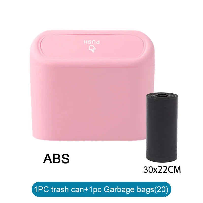 Car Trash Can With Lid Includes 60 Garbage Bags Leakproof Compact