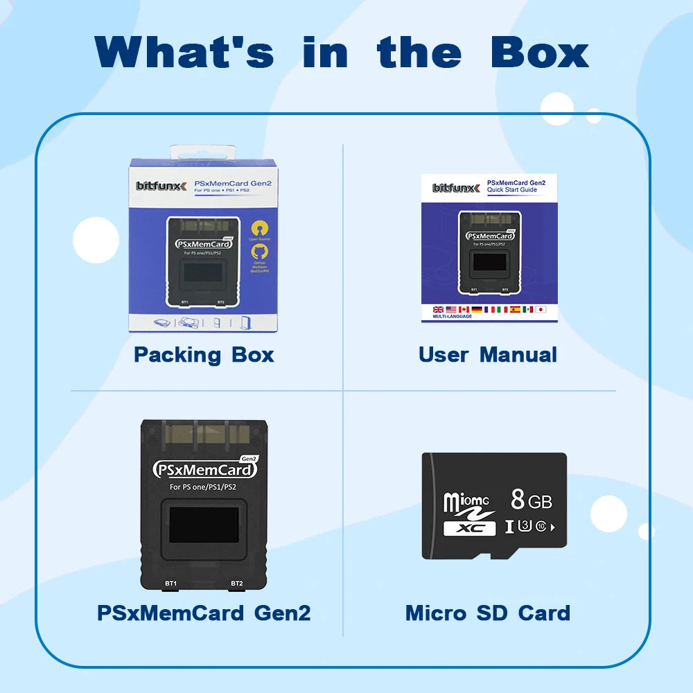 BitFunx PSxMemCard Gen2 SD2PSX With MicroSD Card For PS1 PS2
