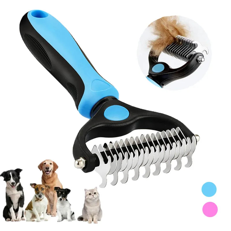 Pet Deshedding Brush For Dogs And Cats Self Cleaning Grooming