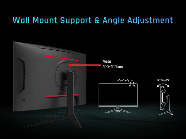 KTC Curved Gaming Monitor 180Hz 2K QHD HDR10 FreeSync GSync