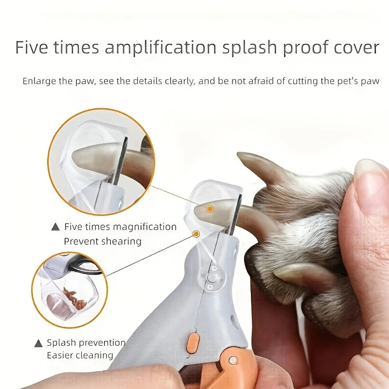 LED Light Pet Nail Clipper With Magnifier For Dogs And Cats
