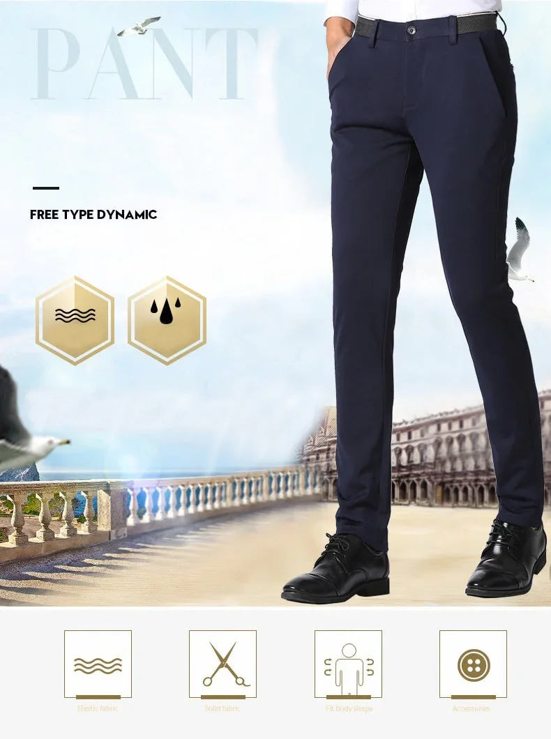 GOZBKF Mens Spring Autumn Business Dress Pants For Office