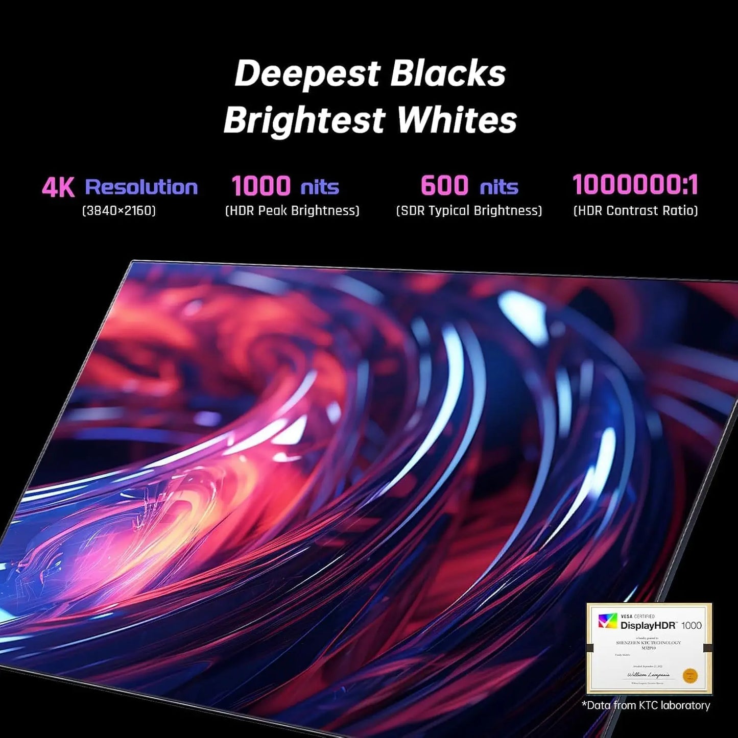 KTC 4K Gaming Monitor Fast IPS HDR1000 144Hz 1ms TypeC