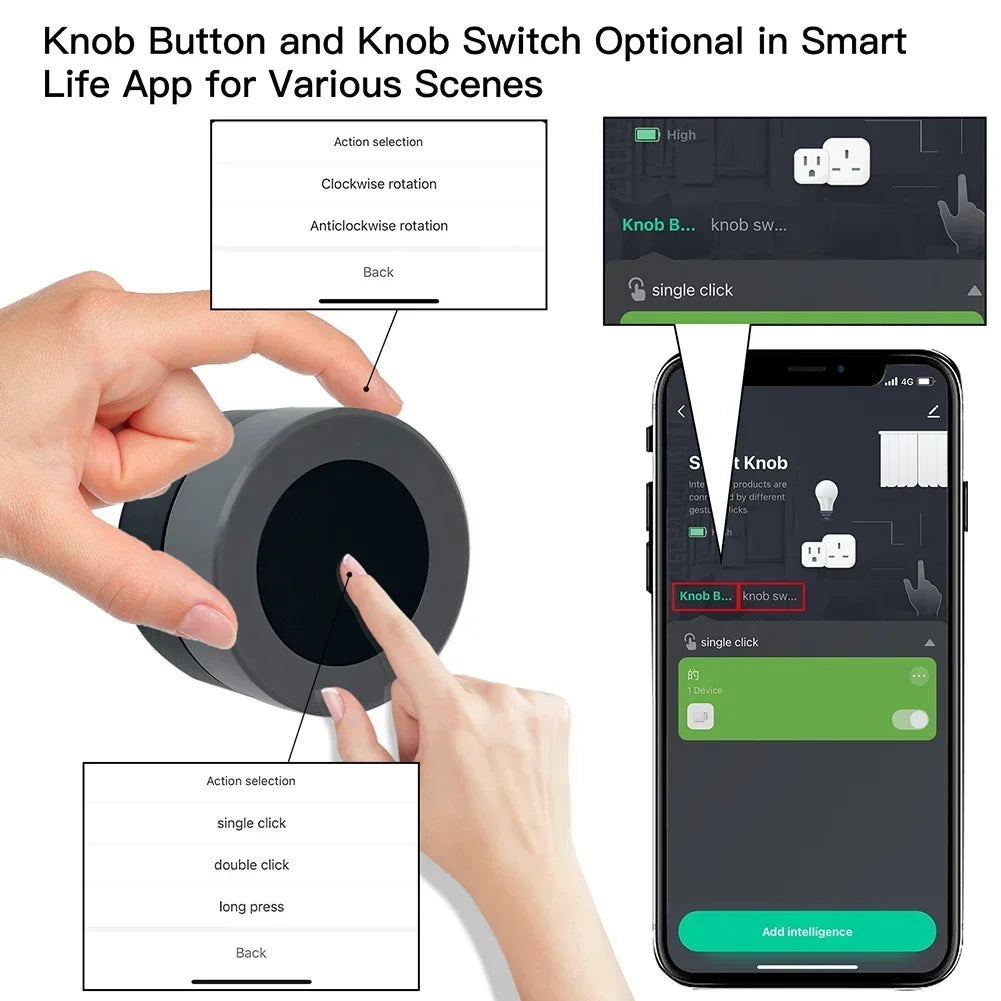 MOES ZigBee Smart Knob Switch Wireless Scene Controller Battery Powered