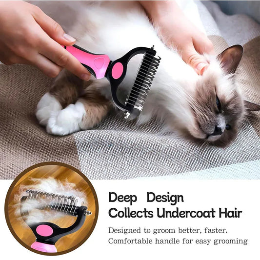 Pet Deshedding Brush For Dogs And Cats Self Cleaning Grooming