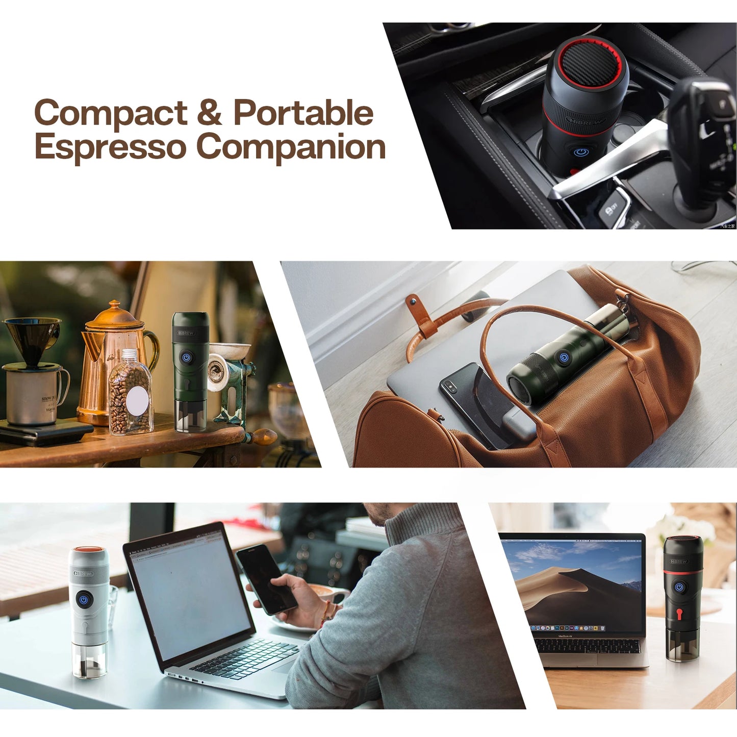 HiBREW Portable DC12V Espresso Coffee Maker For Car And Home
