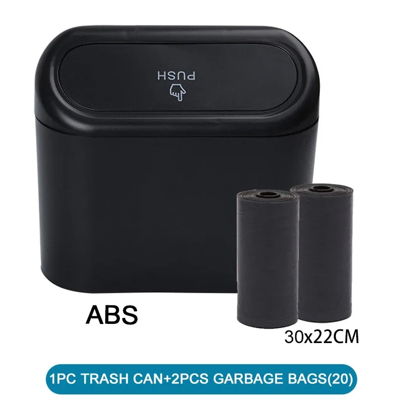 Car Trash Can With Lid Includes 60 Garbage Bags Leakproof Compact