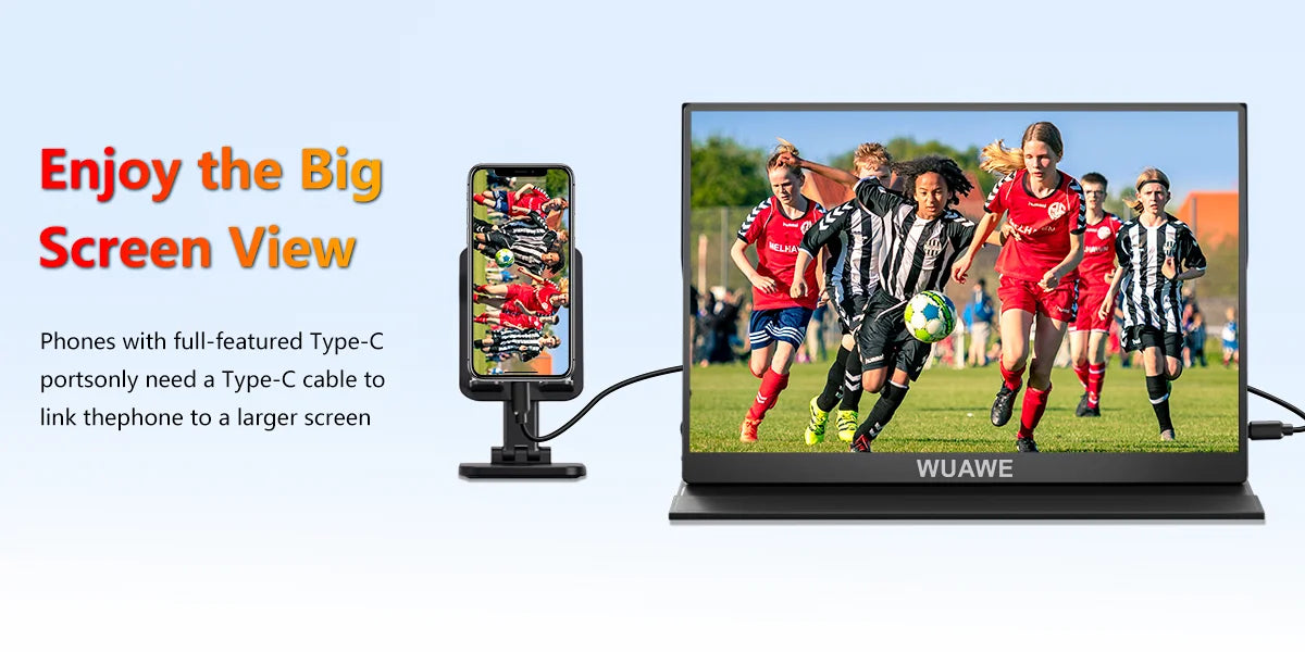 WUAWE Portable Monitor USB C HDMI Travel External Second Screen