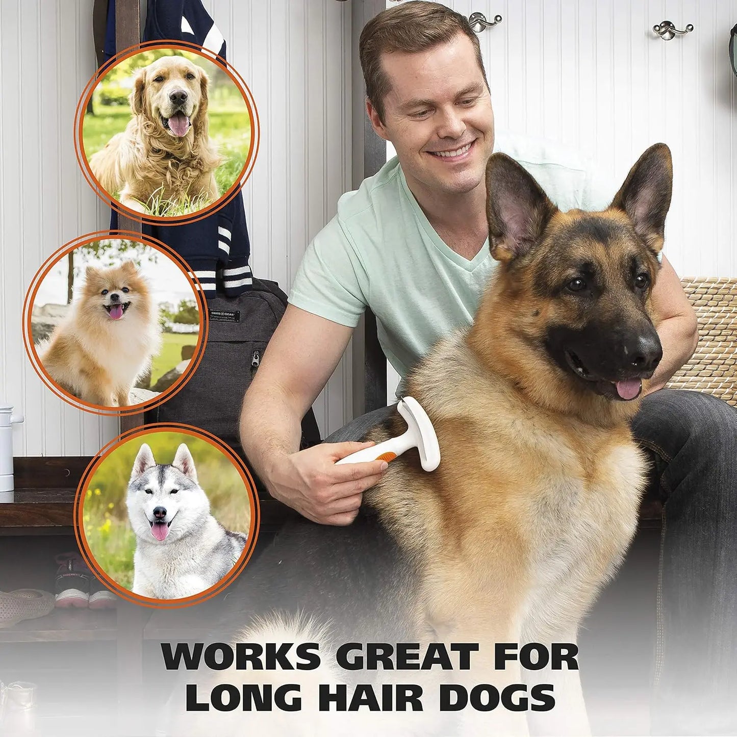 2-In-1 Pet Deshedding Rake And Detangling Blade For Dogs And Cats