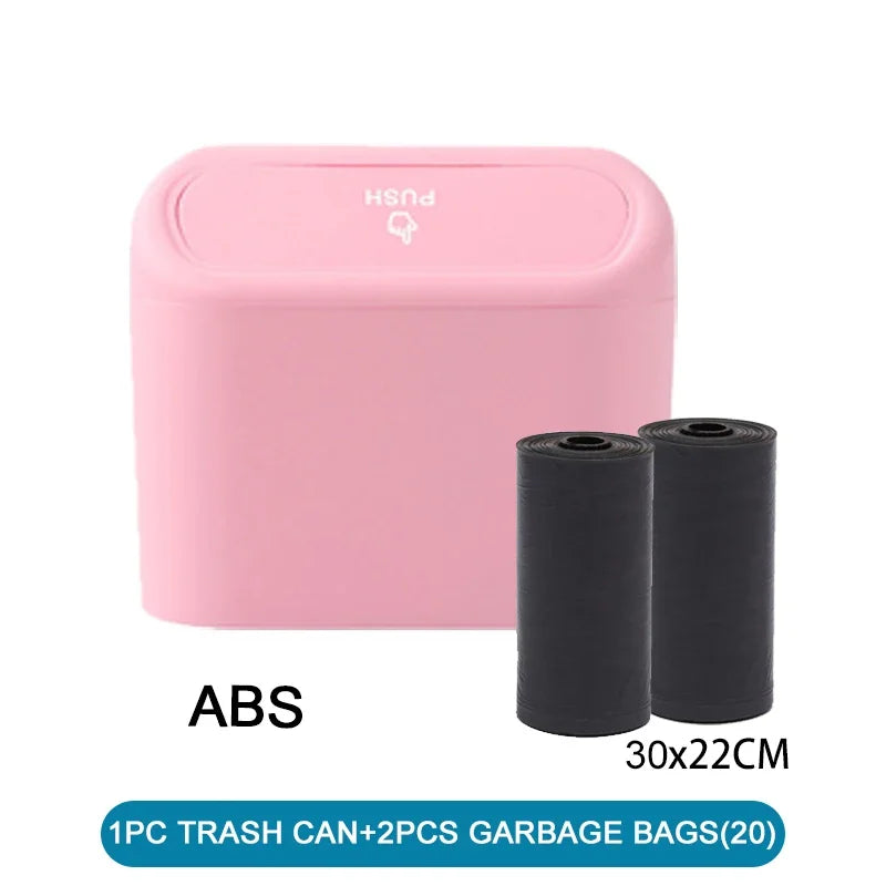 Car Trash Can With Lid Includes 60 Garbage Bags Leakproof Compact