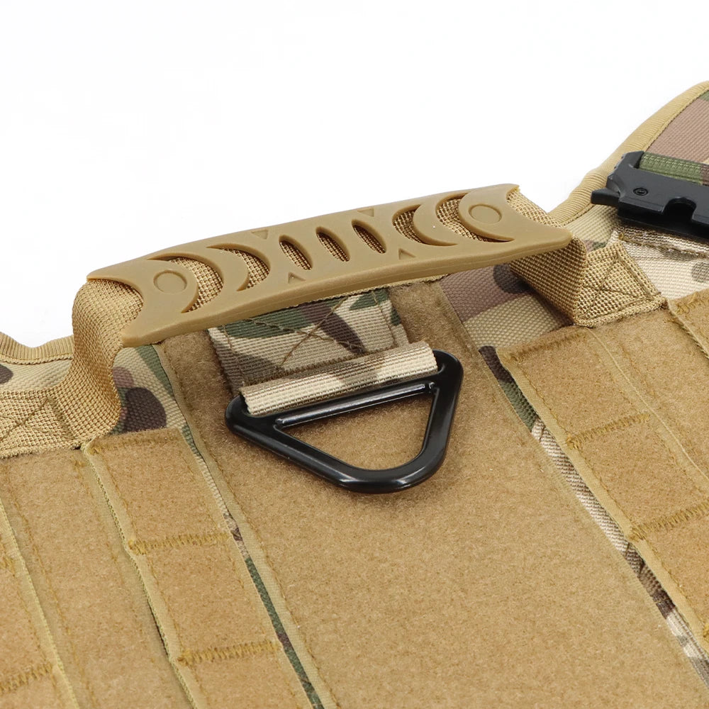 PETRAVEL CN Military Dog Harness Vest Leash Set With Patches