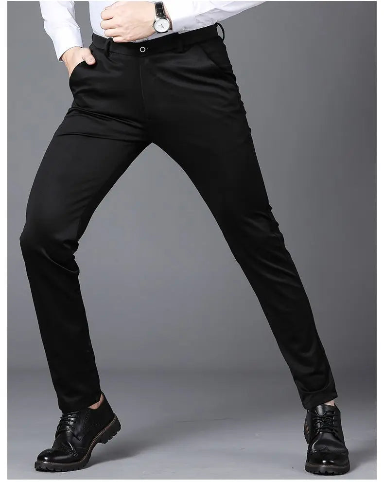 GOZBKF Mens Spring Autumn Business Dress Pants For Office