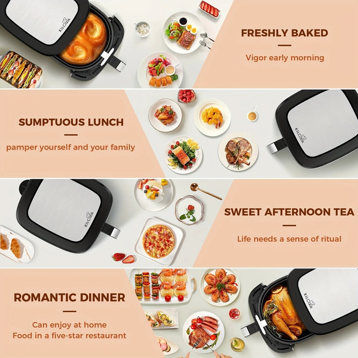 KitCook Air Fryer 1500W With Digital Touch Screen And Presets
