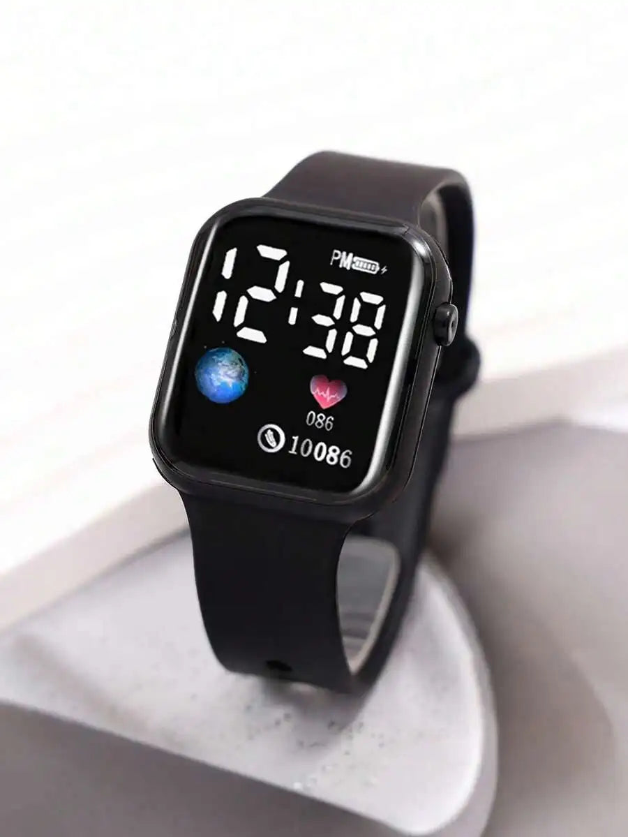 Smart Led Digital Display Watch For Women With Heart Rate Monitor Step Counter
