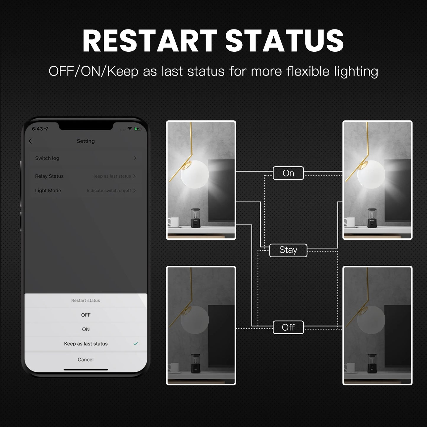 MOES New Star Ring Series Tuya Smart WiFi Light Switch Three Way Voice Control