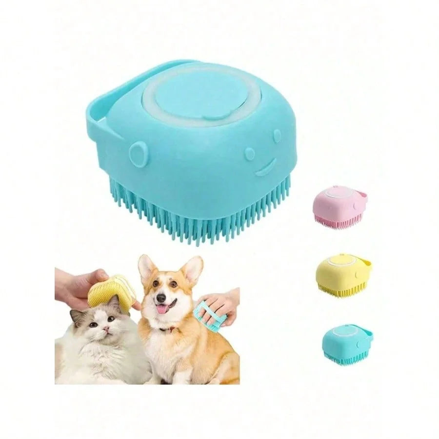 Pet Shampoo Brush for Dogs and Cats with Silicone Dispenser