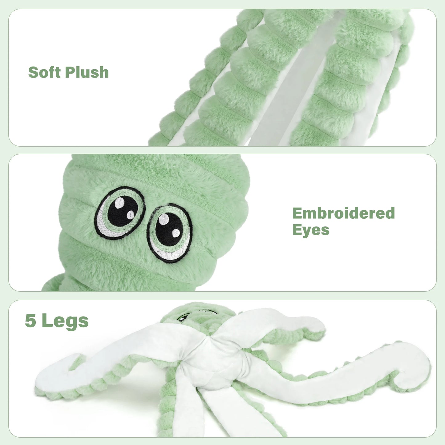 Octopus Design Squeaky Plush Dog Toy Grinding Teeth