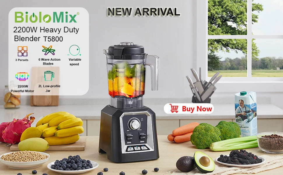 Biolomix BPA Free 3HP Blender Juicer All in One Kitchen