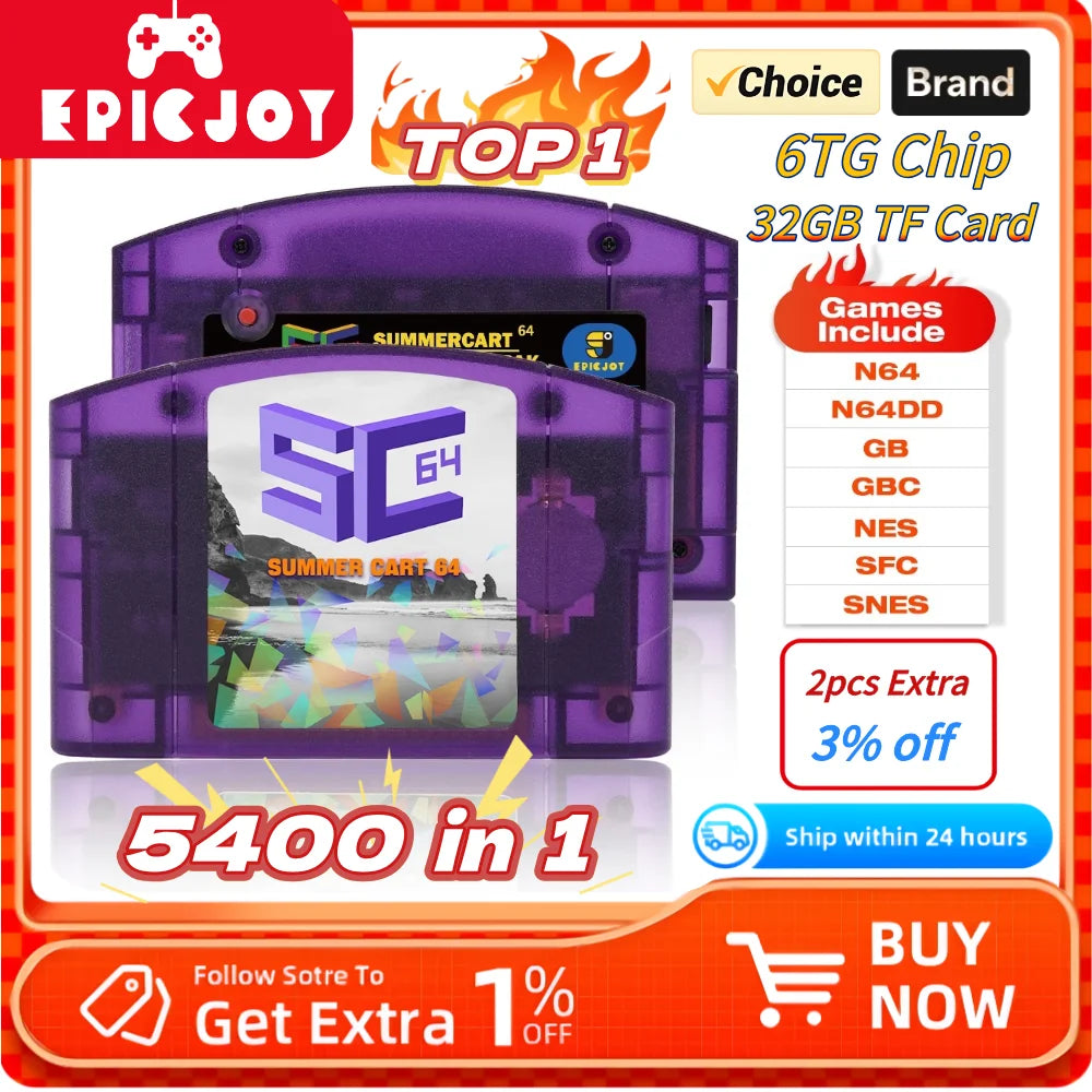 EPICJOY SC64 Open Source N64 Emulator Card