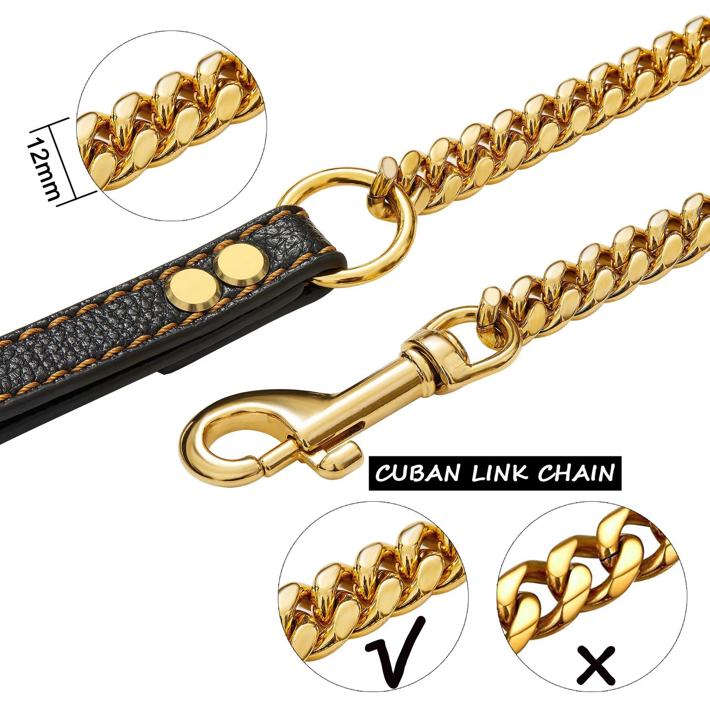 Stainless Steel Chain Collar for Dogs Training and Walking