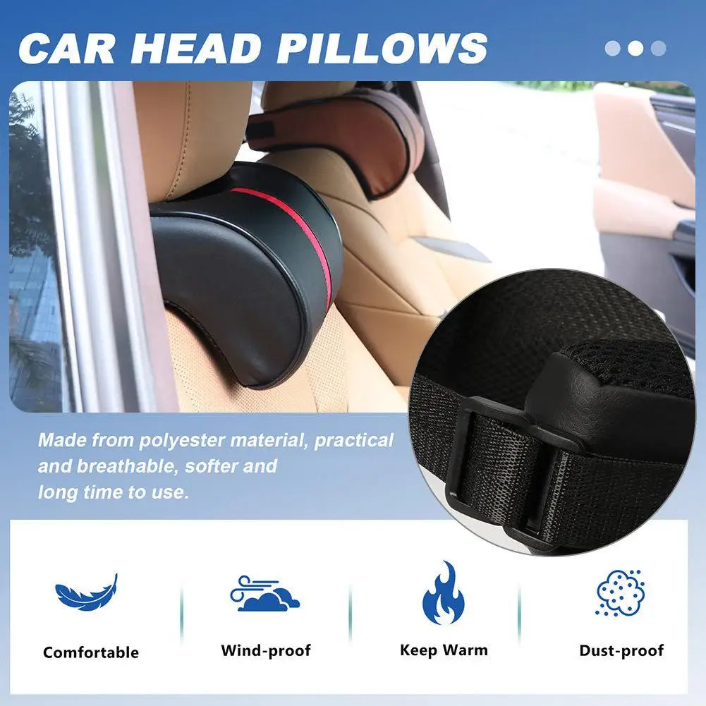 Adjustable Breathable Car Headrest Cushion Memory Cotton Neck Pillow