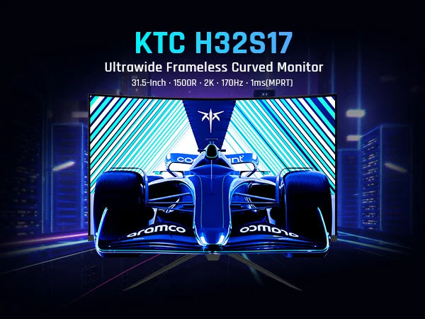 KTC Curved Gaming Monitor 180Hz 2K QHD HDR10 FreeSync GSync