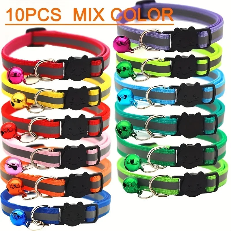 WOOFSKY Reflective Breakaway Cat Collars Set With Bells