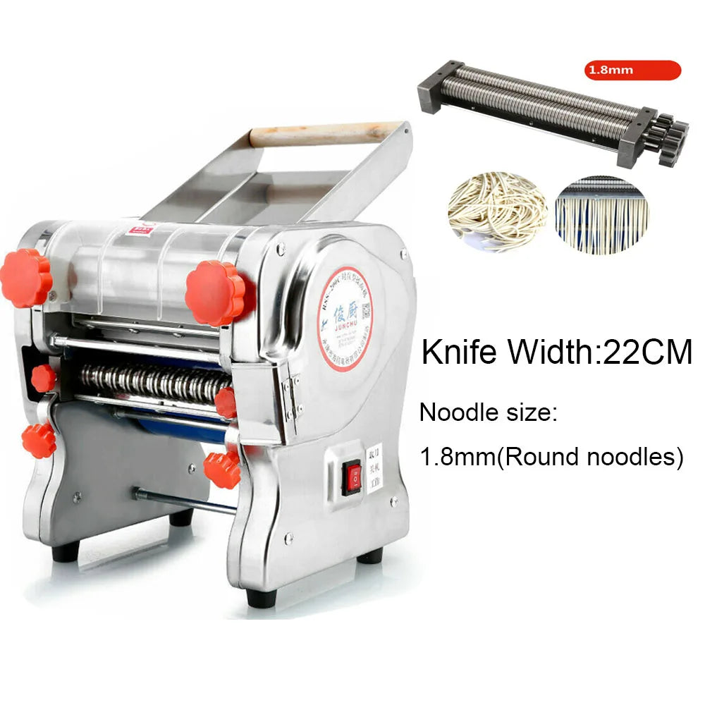 550W Electric Pasta Maker Noodle Machine Dual Knife Stainless Steel