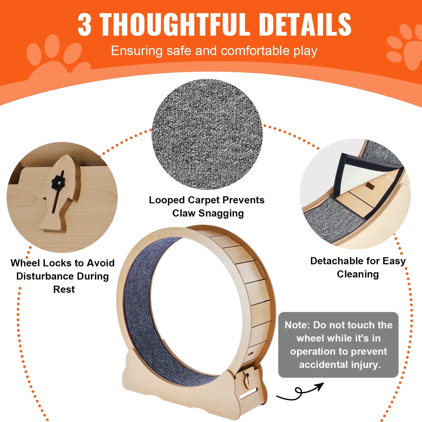 SucceBuy Wooden Cat Exercise Wheel For Indoor Cats And Training