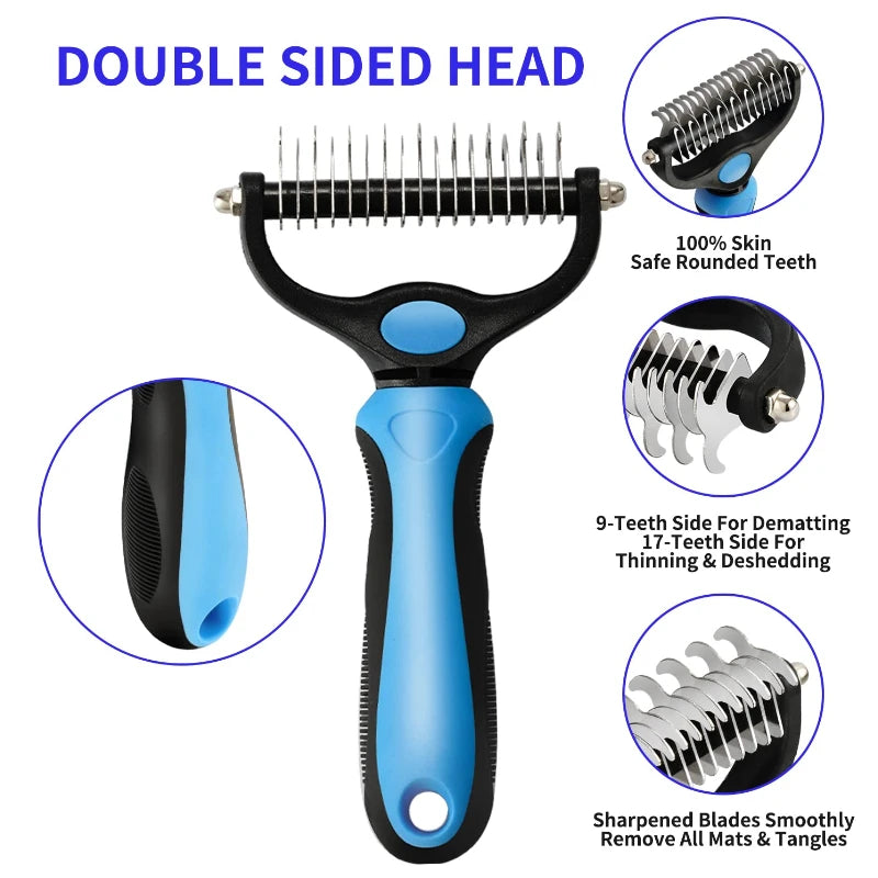 Pet Deshedding Brush For Dogs And Cats Self Cleaning Grooming