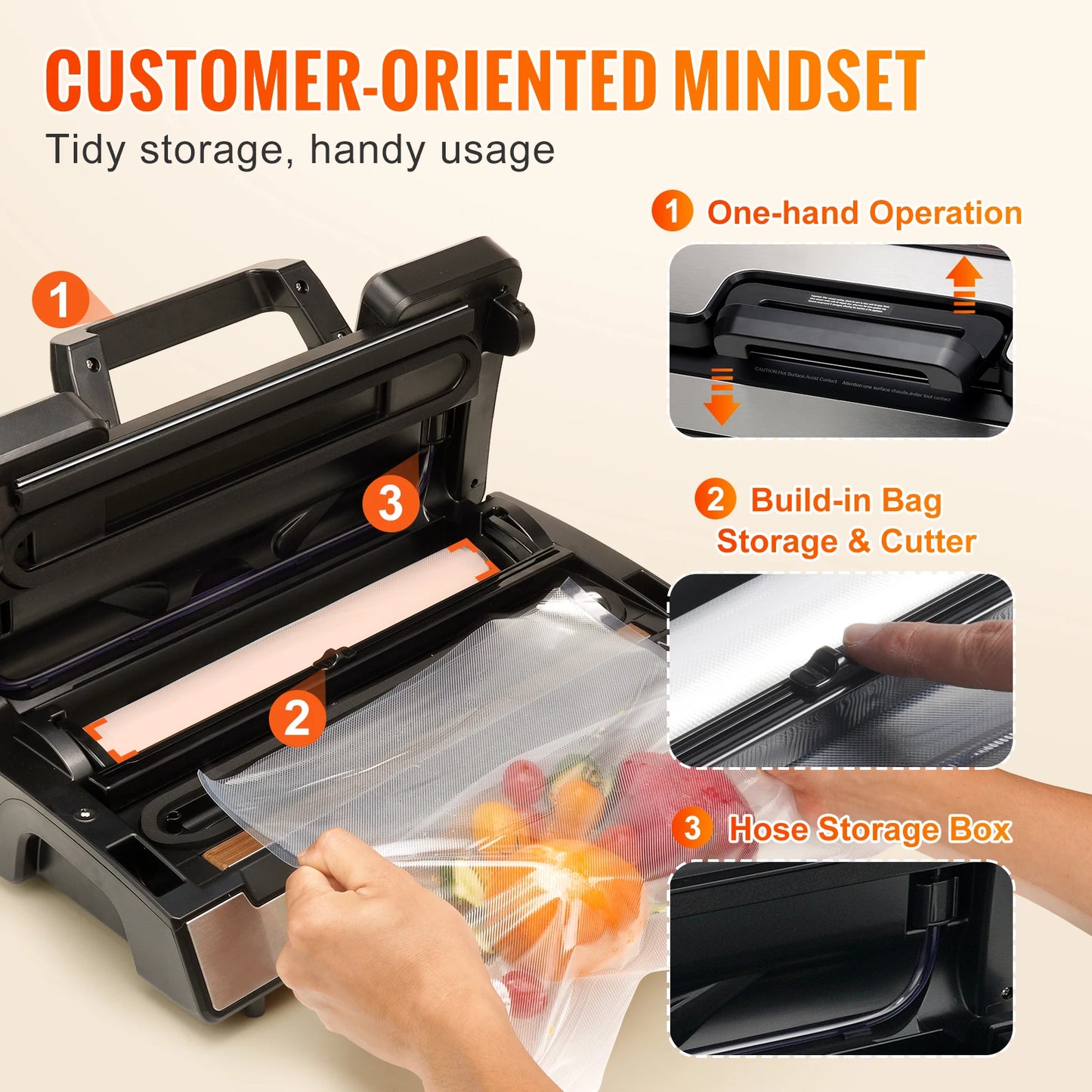 SucceBuy Vacuum Sealer 90Kpa 130W With Free Bags For Kitchen