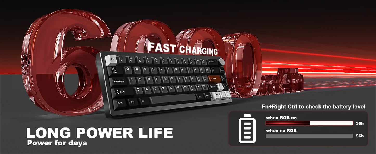 YUNZII AL68 Wireless Mechanical Keyboard With Knob QMK VIA