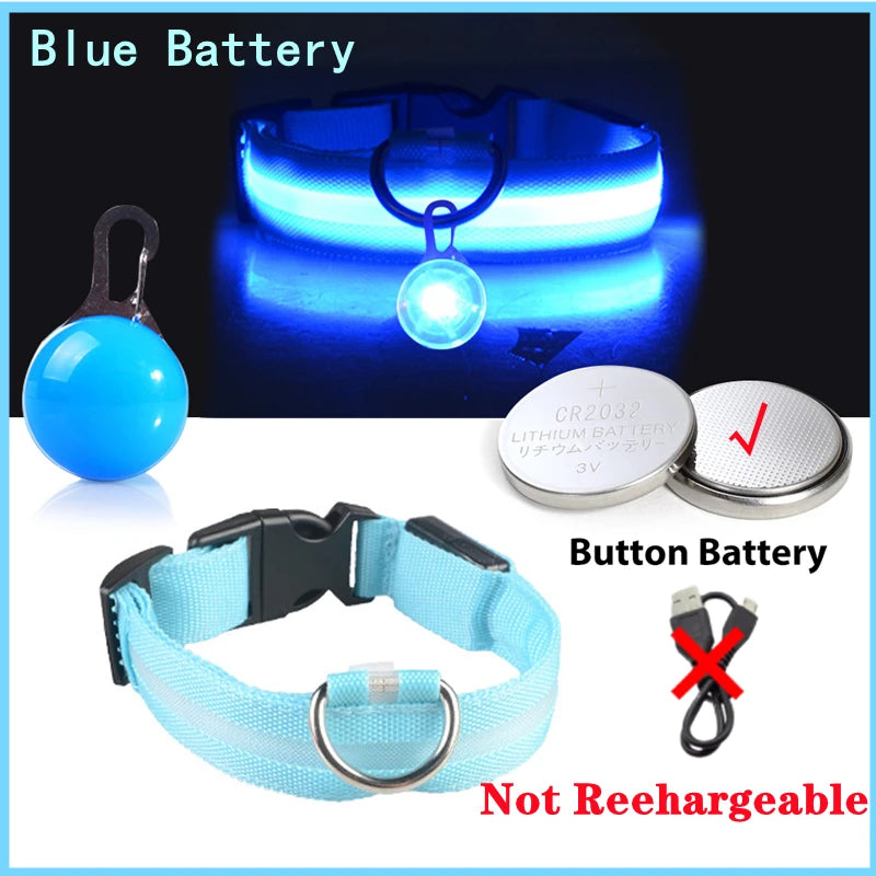 COOYOMOO USB Charging Glowing Dog Collar With Pendant LED Light