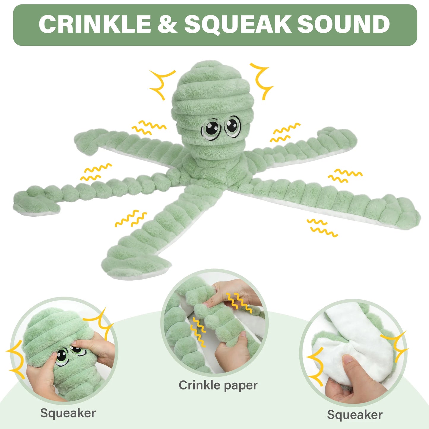 Octopus Design Squeaky Plush Dog Toy Grinding Teeth